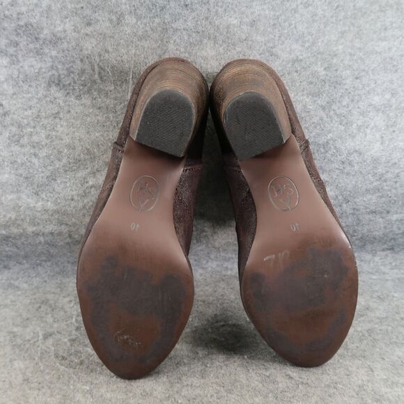 Ash Shoes Womens 40 Bootie Classic Leather Block Heel Pull On Jalouse Distressed - Picture 10 of 14